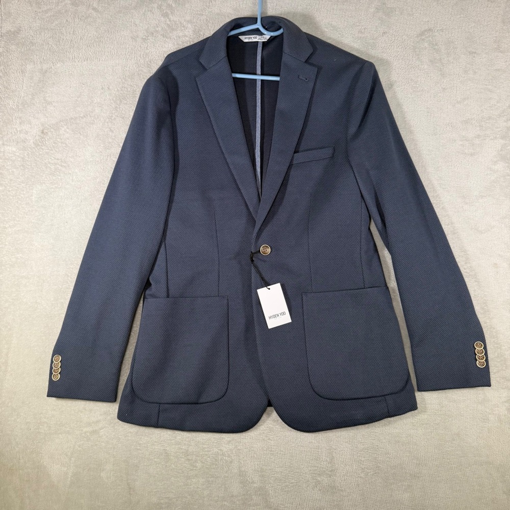 Hyden Yoo Jameson Knit Blazer Mid Blue Mens Medium MBCJ2404 New‎